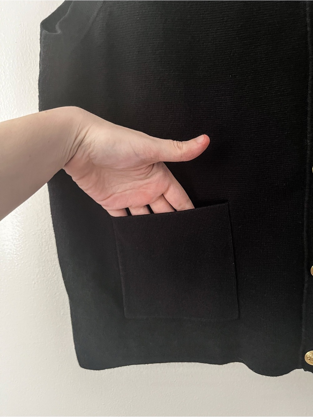 J Crew Factory Button Up Sweater Vest Black Gold Buttons Academia Cotton XL - Picture 3 of 9